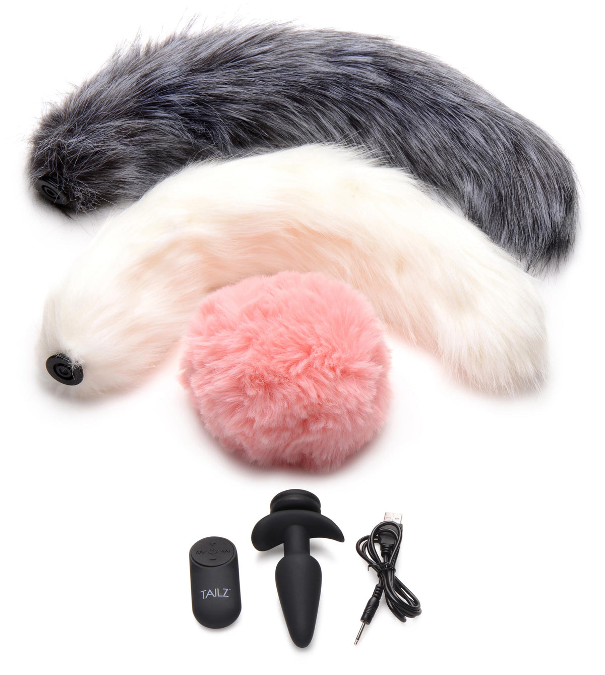 Tailz Vibrating Anal Plug & 3 Tails with Remote Control