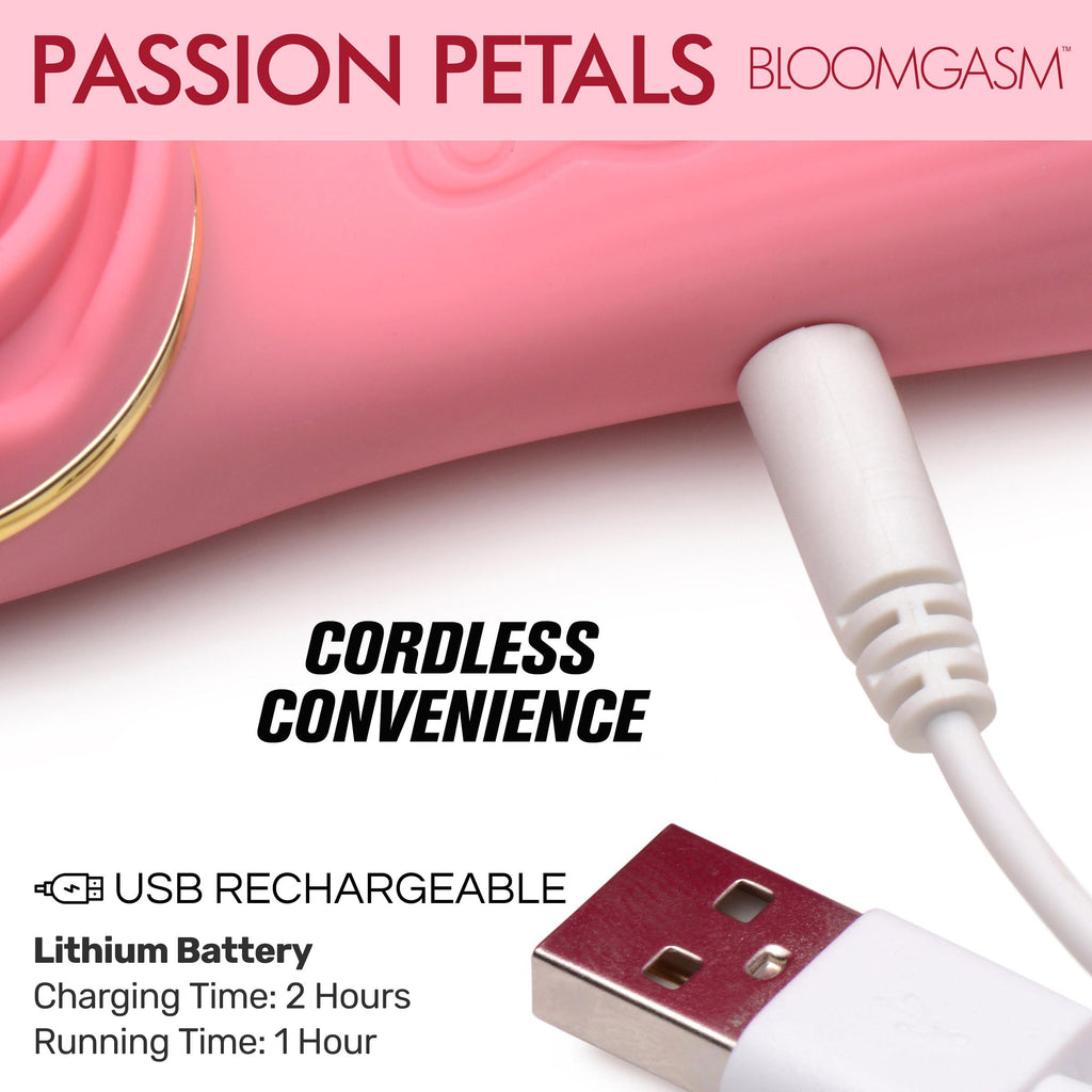 Bloomgasm Passion Petals 10X Silicone Suction Rose Vibrator-Pink