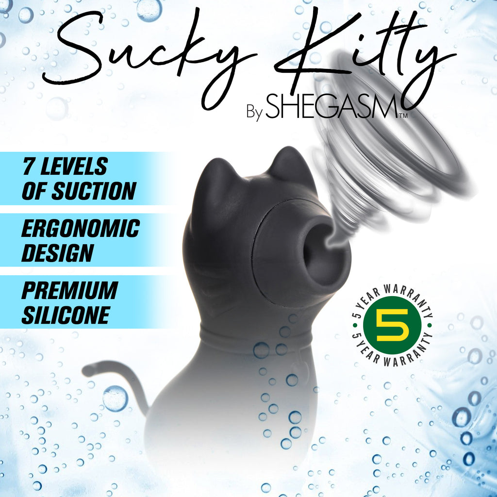 Shegasm Sucky Kitty 7X Clitoral Stimulator-Black