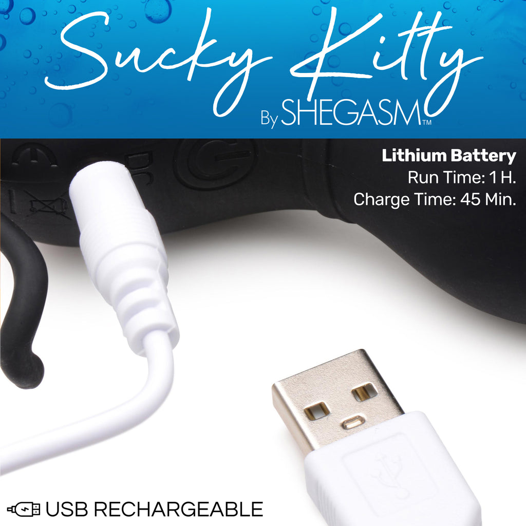 Shegasm Sucky Kitty 7X Clitoral Stimulator-Black