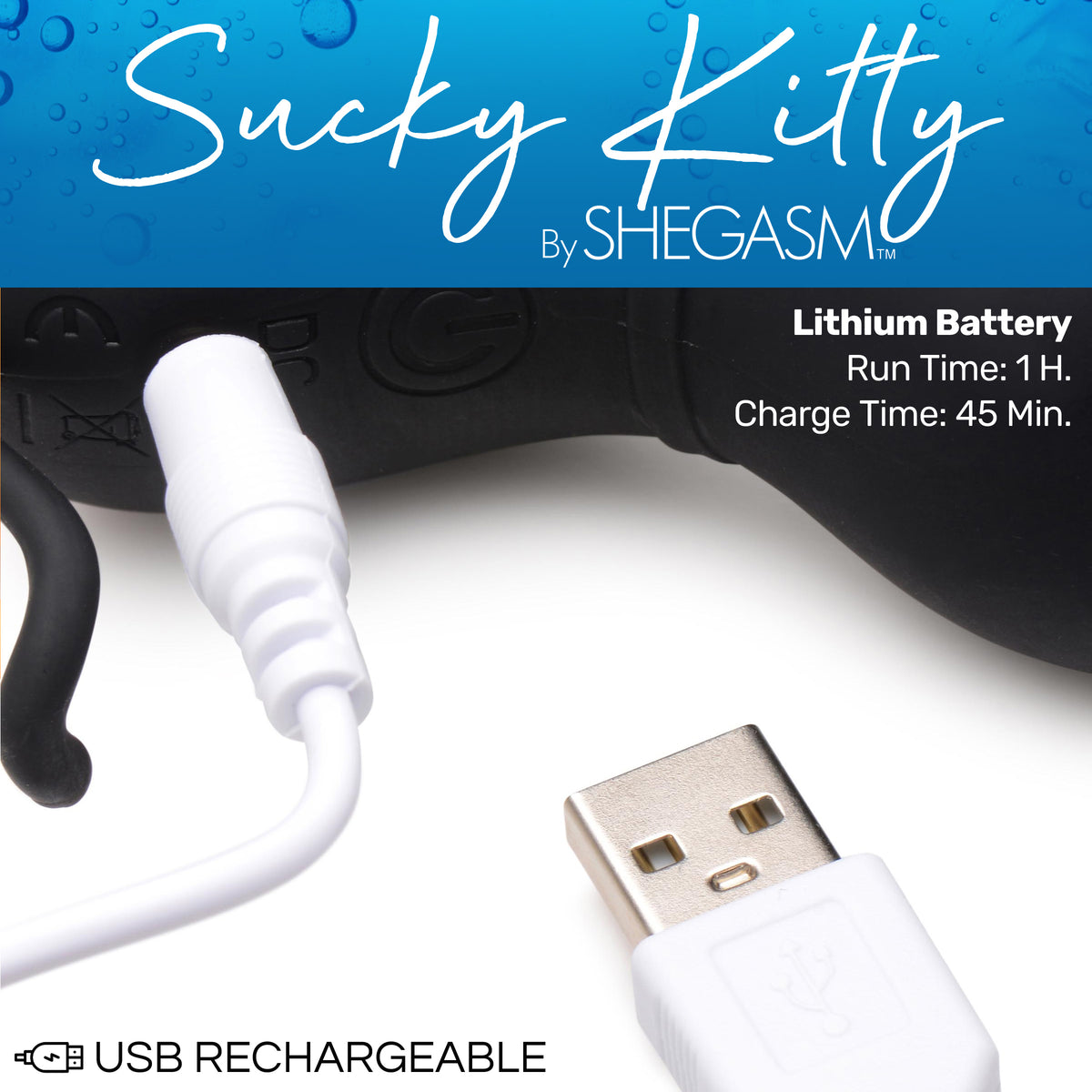 Shegasm Sucky Kitty 7X Clitoral Stimulator-Black