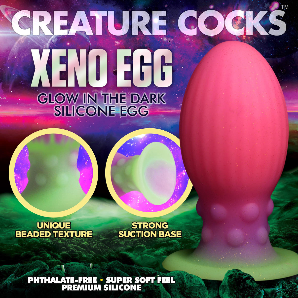 Creature Cocks XL Xeno Egg Glow In The Dark