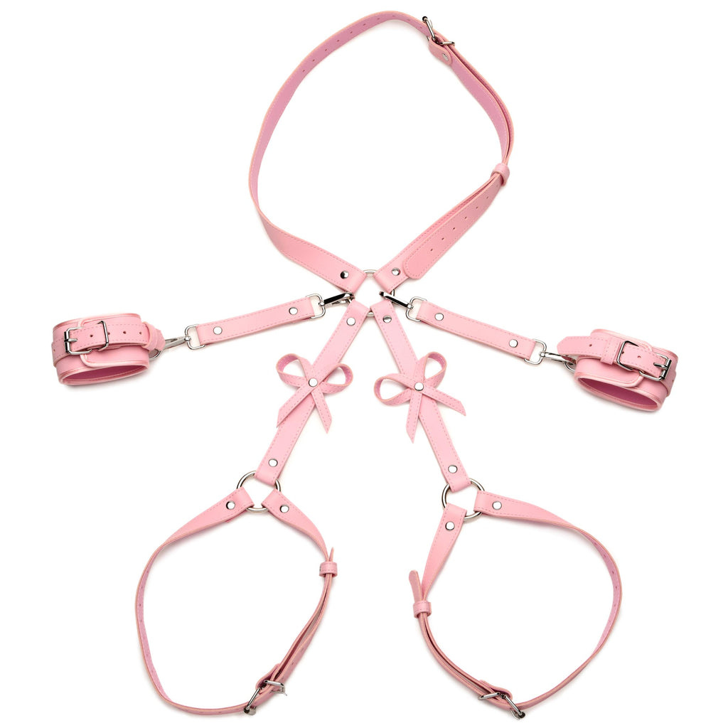 Strict Bondage Harness with Bows-Pink M/L