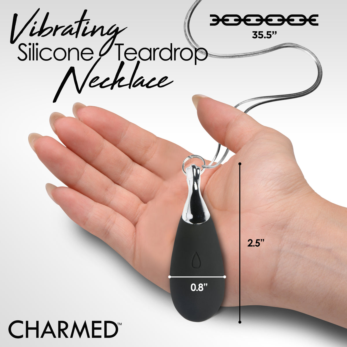 Charmed Vibrating Silicone Teardrop Necklace