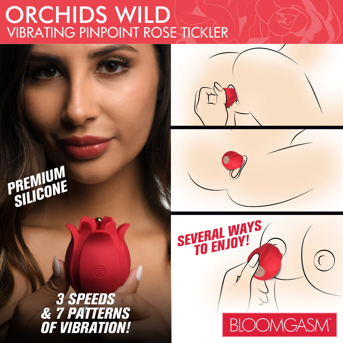 Bloomgasm Orchids Wild Vibrating Rose Tickler