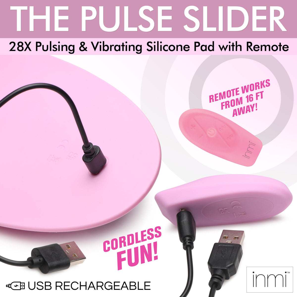Inmi Pulse Slider Pulsing & Vibrating Slicone Pad