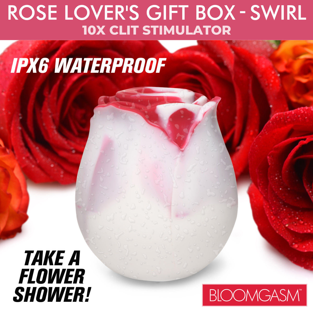 Bloomgasm Sucking Rose Heart Box-Red/White