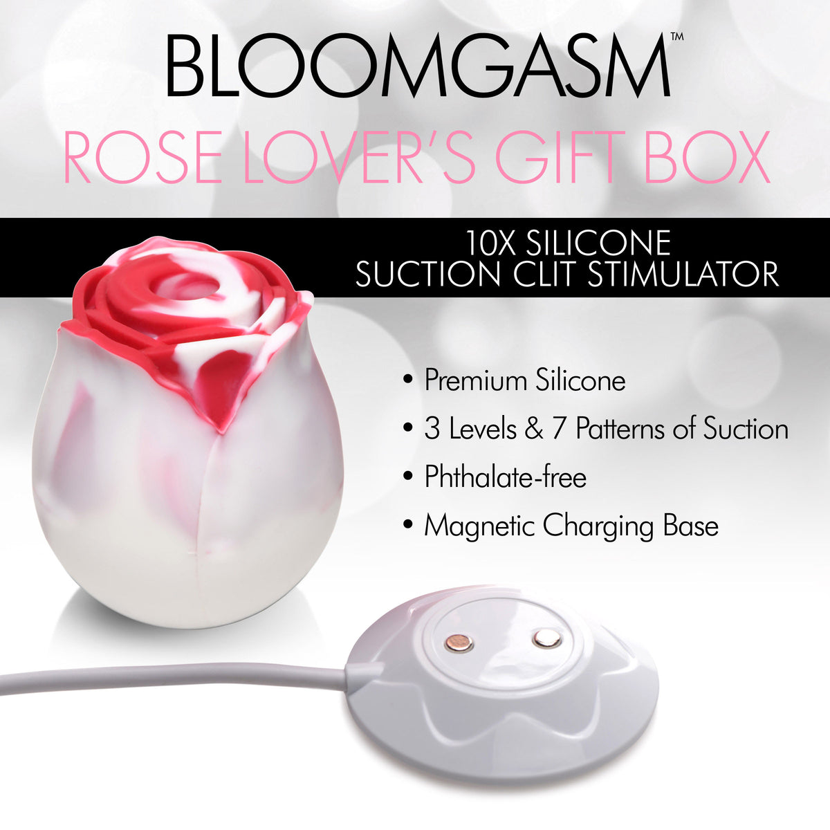 Bloomgasm Sucking Rose Heart Box-Red/White