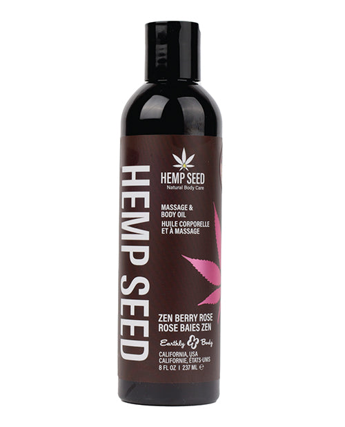 Earthly Body Massage & Body Oil - 8 oz Zen Berry Rose