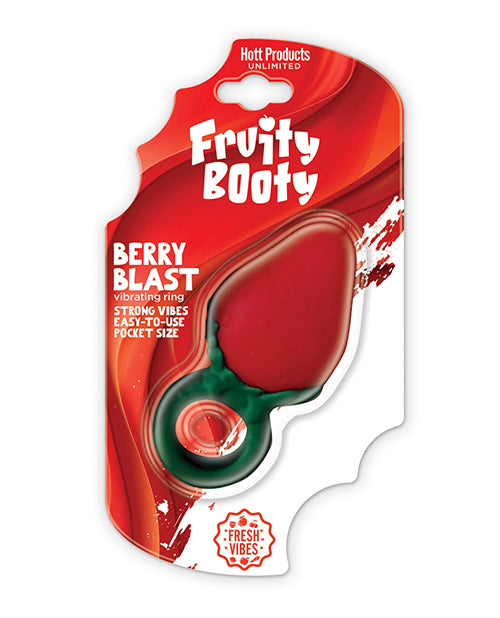 Fruity Booty Berry Buzz Strawberry Vibe Ring Liquid Silicone Multi-Speed