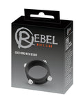 Rebel Cock Ring w/Studs - Black