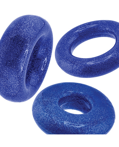 Oxballs Cockpack Multi Design 3 Pack Cockrings - Blue Fire
