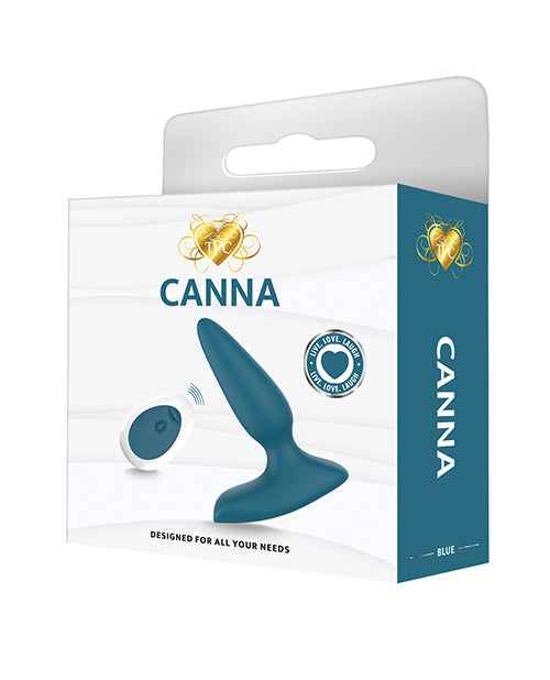 Canna Vibrating Butt Plug w/Remote Control - Blue/Green