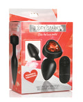 Booty Sparks 28X Silicone Vibrating Red Heart Anal Plug w/Remote - Small