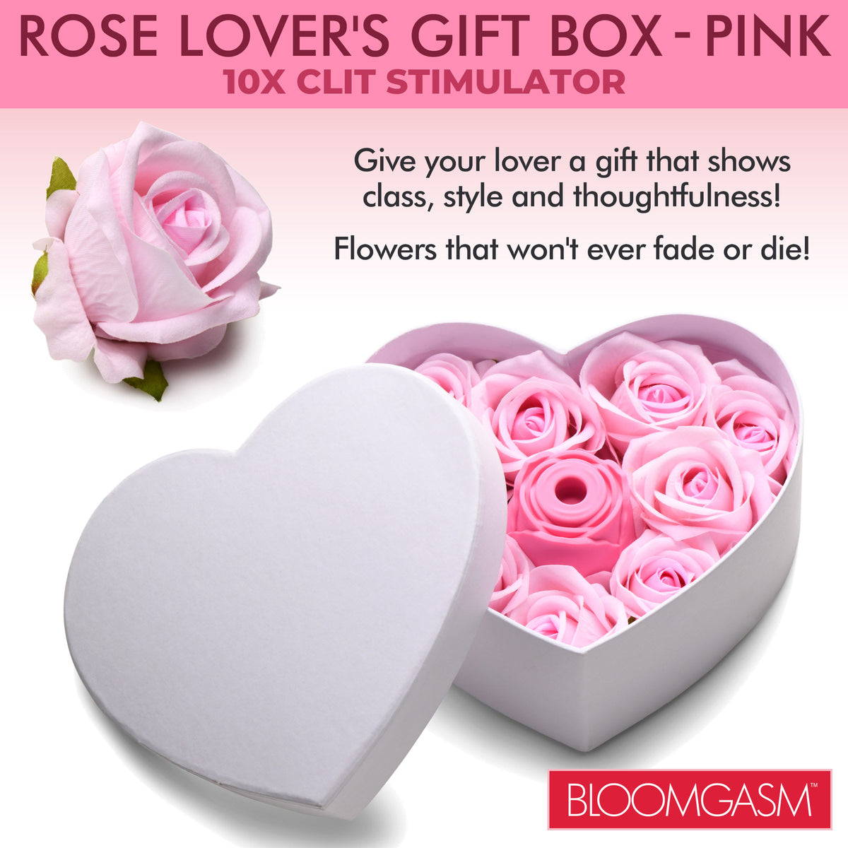 Bloomgasm Sucking Rose Heart Box-Pink