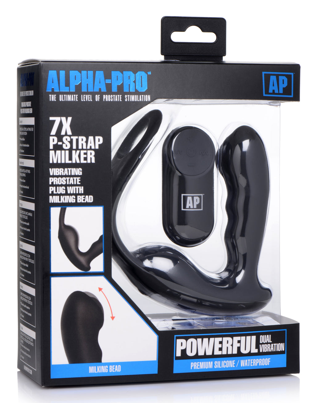 7X P-Strap Milking and Vibrating Prostate Stimulator with Cock and Ball Harness