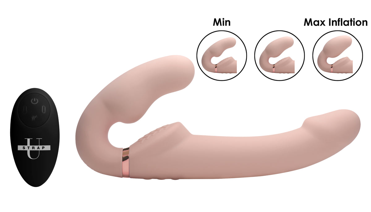 Strap U Inflatable Vibrating Silicone Ergo Fit Strapless Strap-On